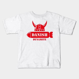 Danish Dynamite (Denmark / Football / Viking / Missile / Red) Kids T-Shirt